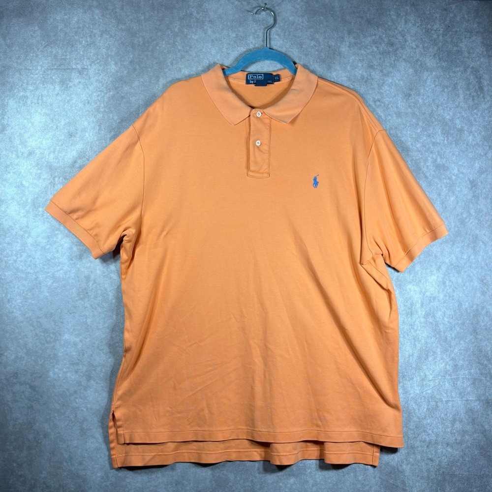 Polo Ralph Lauren Polo Shirt Mens Size XL Orange Short Sleeves Casual Preppy